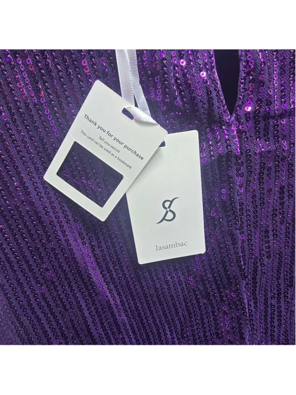 Women's Jasambac Purple Sequin Dress NWT Medium - Picture 8 of 11